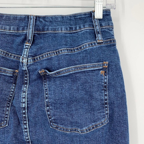 Madewell‎ Size 26 Stretch Denim Pegged Skirt Cutout Edition Raw Hem Medium Wash - Picture 6 of 9